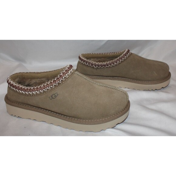 UGG WOMEN'S US 6 SUEDE SHEARLING LINED TASMAN SLIPPERS ANTELOPE TAN NWOB - Picture 5 of 7